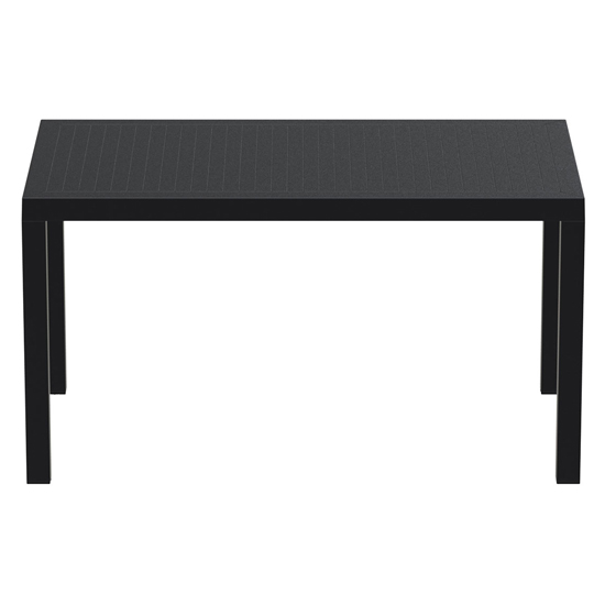 Aboyne Outdoor Rectangular 140cm Dining Table In Black_2