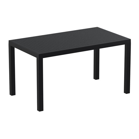 Aboyne Outdoor Rectangular 140cm Dining Table In Black
