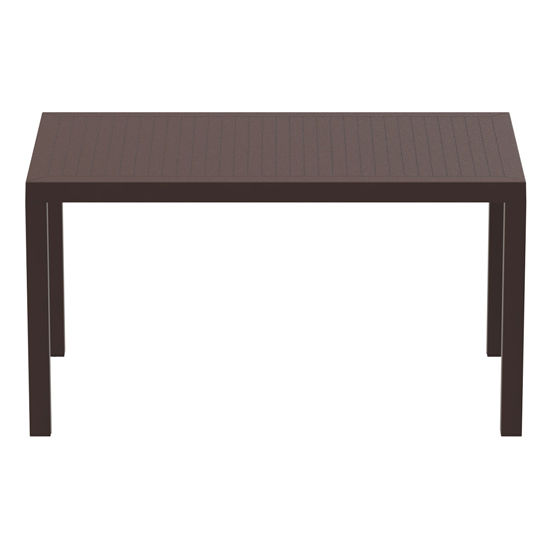 Aboyne Outdoor Rectangular 140cm Dining Table In Brown_2