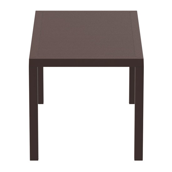 Aboyne Outdoor Rectangular 140cm Dining Table In Brown_3