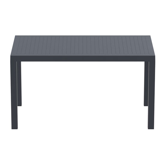 Aboyne Outdoor Rectangular 140cm Dining Table In Dark Grey_2