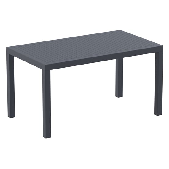 Aboyne Outdoor Rectangular 140cm Dining Table In Dark Grey_1