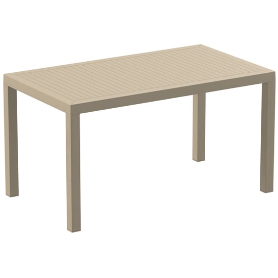 Aboyne Outdoor Rectangular 140cm Dining Table In Taupe