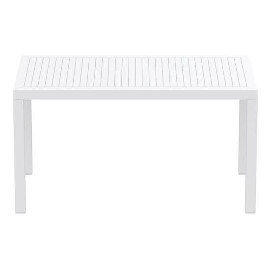 Aboyne Outdoor Rectangular 140cm Dining Table In White_2