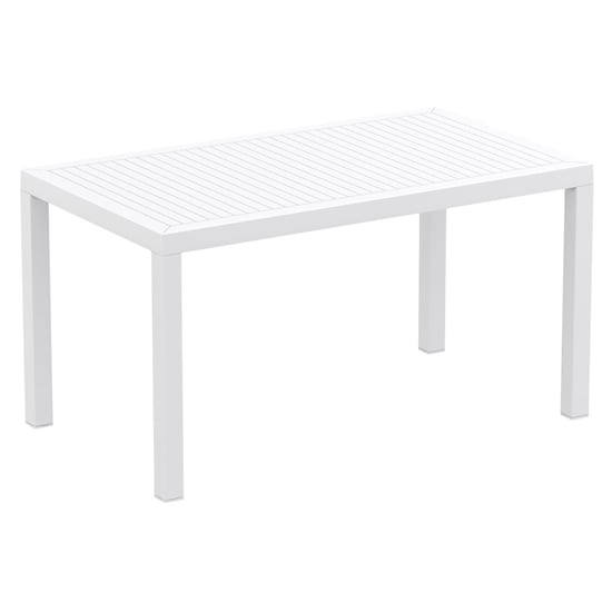 Aboyne Outdoor Rectangular 140cm Dining Table In White_1