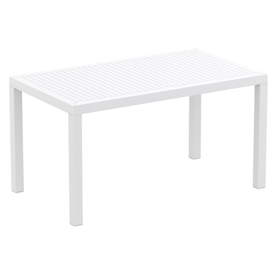 Product photograph of Aboyne Outdoor Rectangular 140cm Dining Table In White from Furniture in Fashion