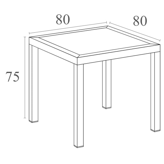 Aboyne Outdoor Square 80cm Dining Table In Dark Grey_3