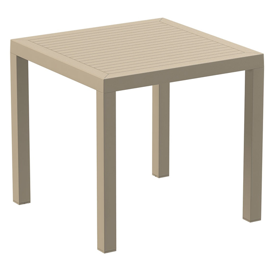 Photo of Aboyne outdoor square 80cm dining table in taupe