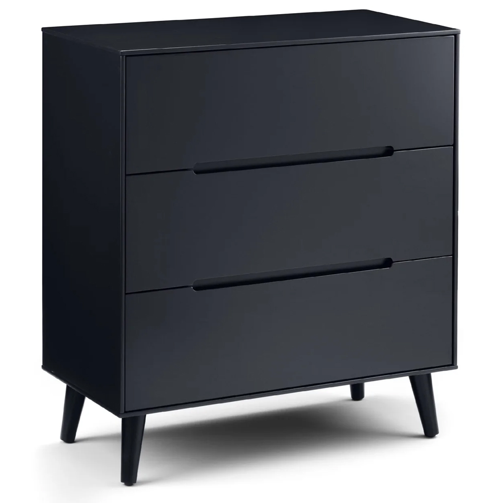 Abrina Wooden Chest Of 3 Drawers - Anthracite