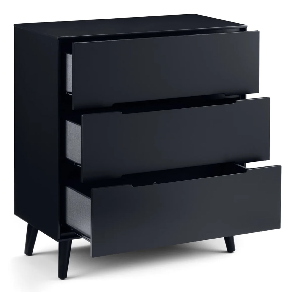 Abrina Wooden Chest Of 3 Drawers - Anthracite