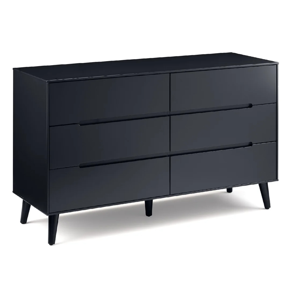 Abrina Wooden Chest Of 6 Drawers - Anthracite
