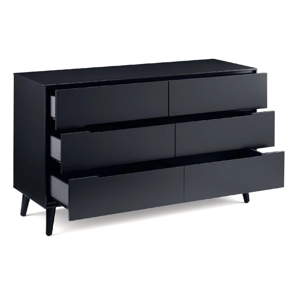 Abrina Wooden Chest Of 6 Drawers - Anthracite