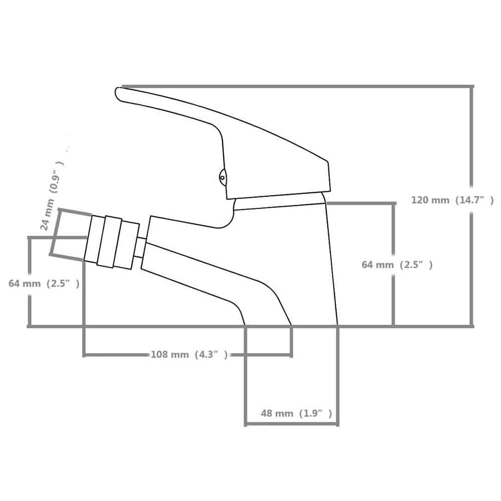 Absecon Bidet Mixer Tap - Chrome