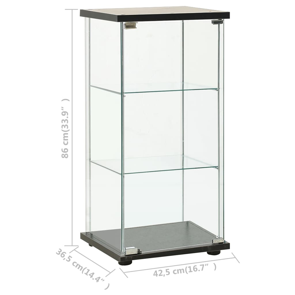 Absecon Black Shoe Storage Cabinet With Tempered Glass Frame