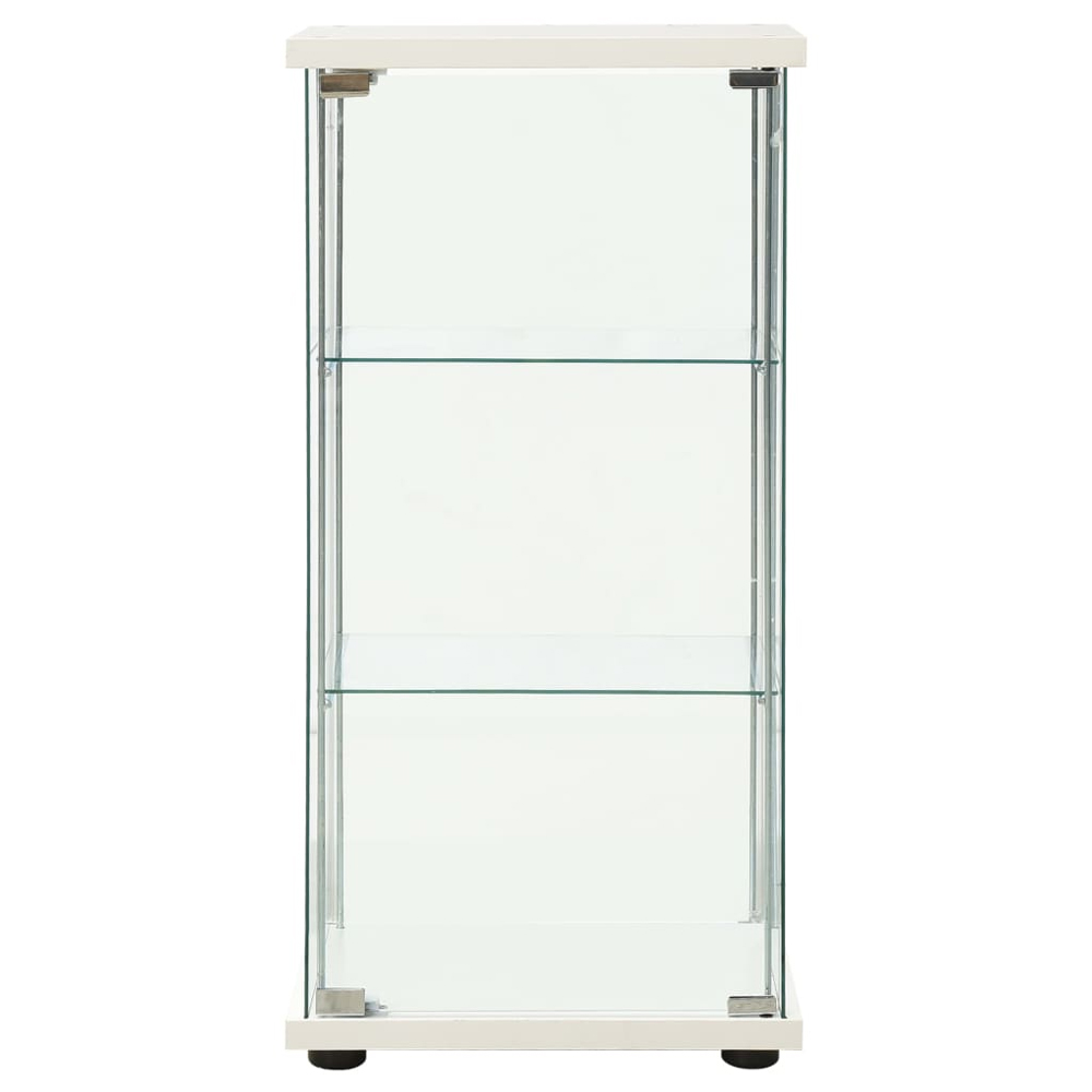 Absecon White Shoe Storage Cabinet With Tempered Glass Frame
