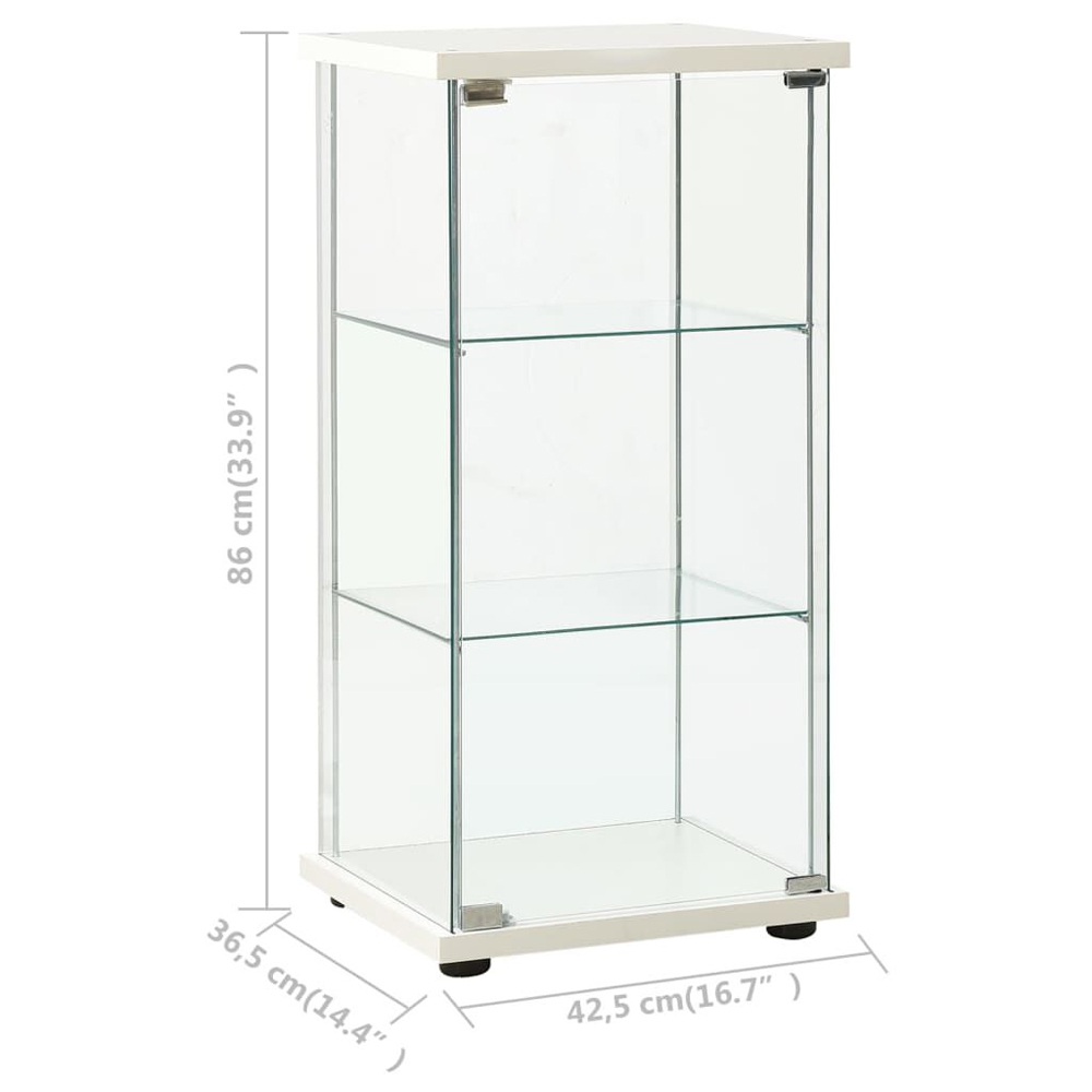 Absecon White Shoe Storage Cabinet With Tempered Glass Frame
