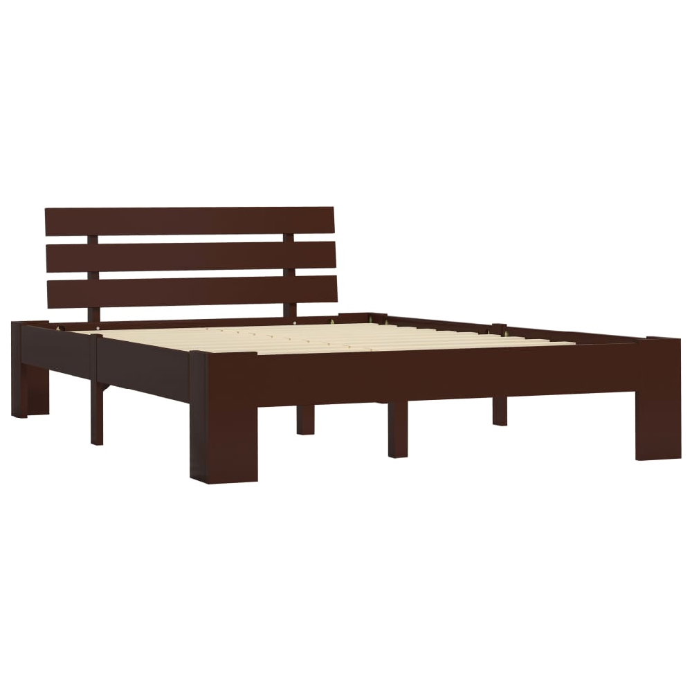 Absecon Wooden Double Bed In Dark Brown