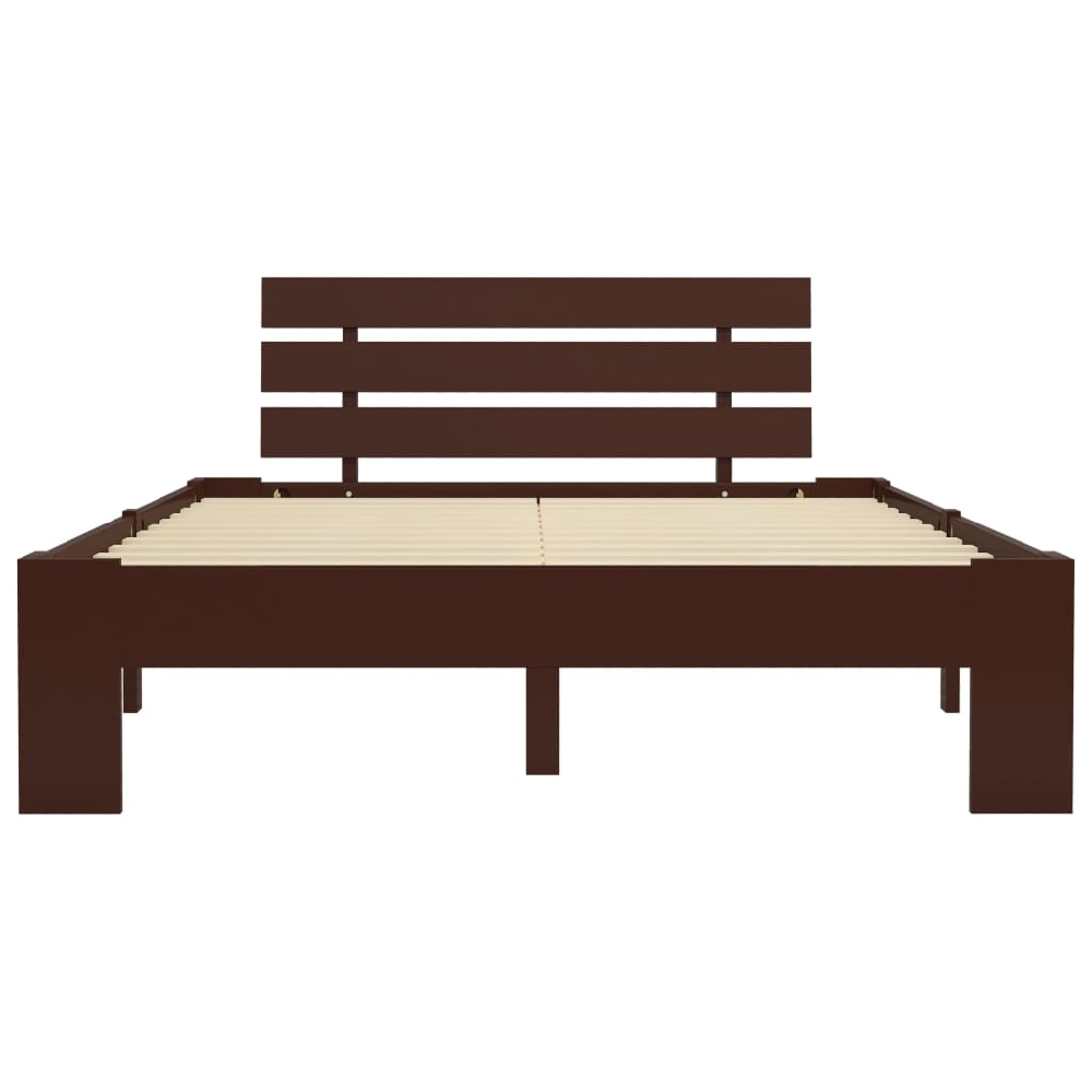 Absecon Wooden Double Bed In Dark Brown