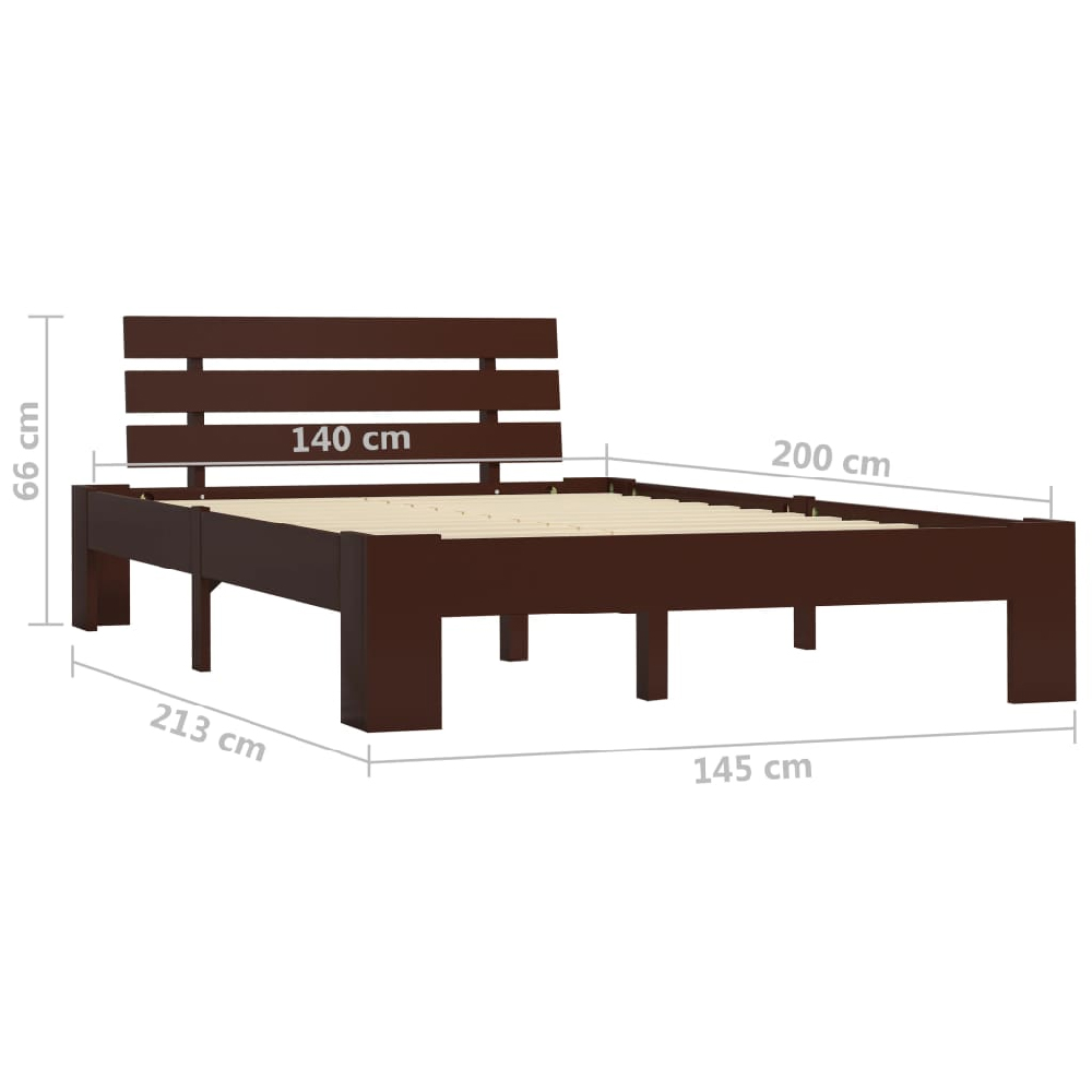 Absecon Wooden Double Bed In Dark Brown