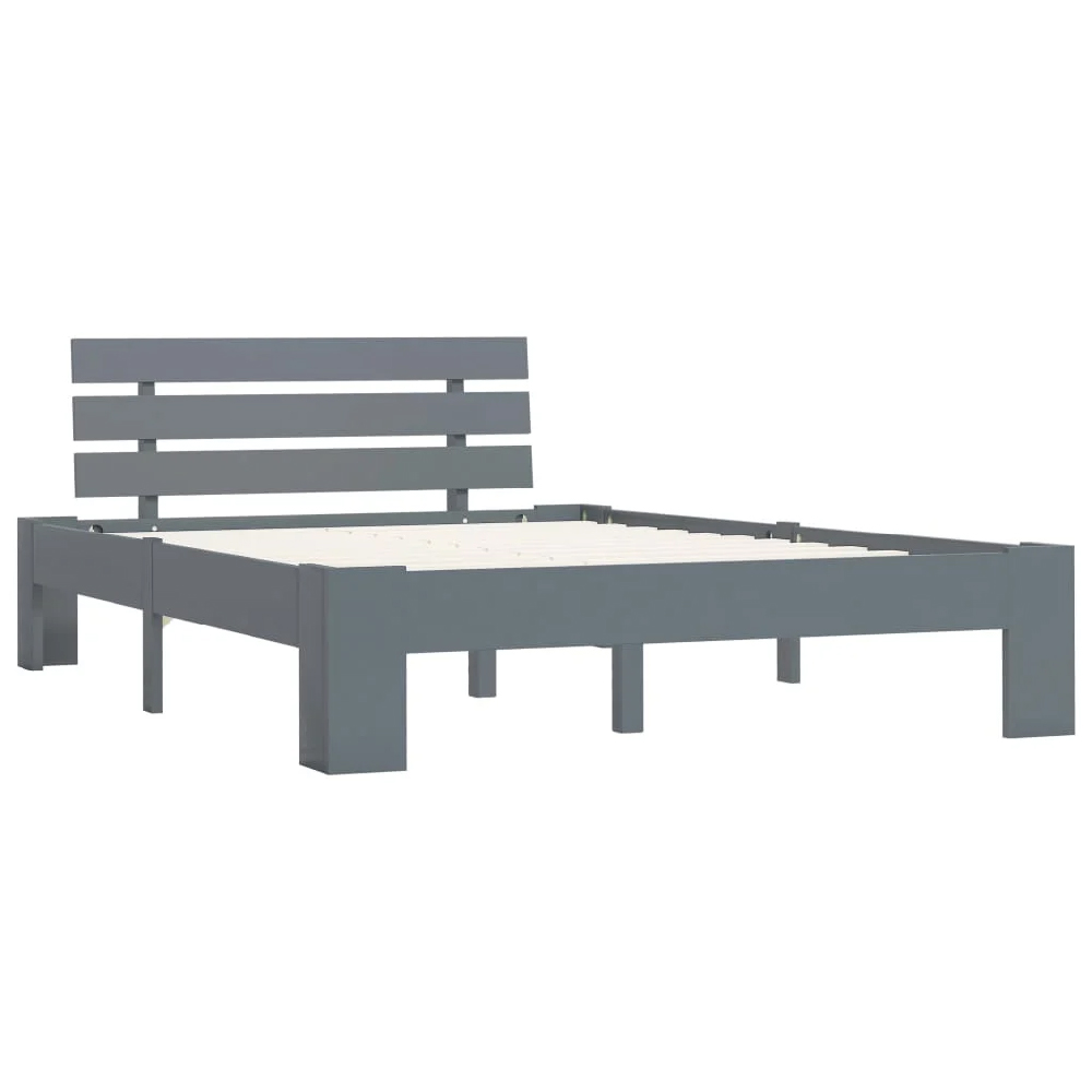 Absecon Wooden Double Bed In Grey