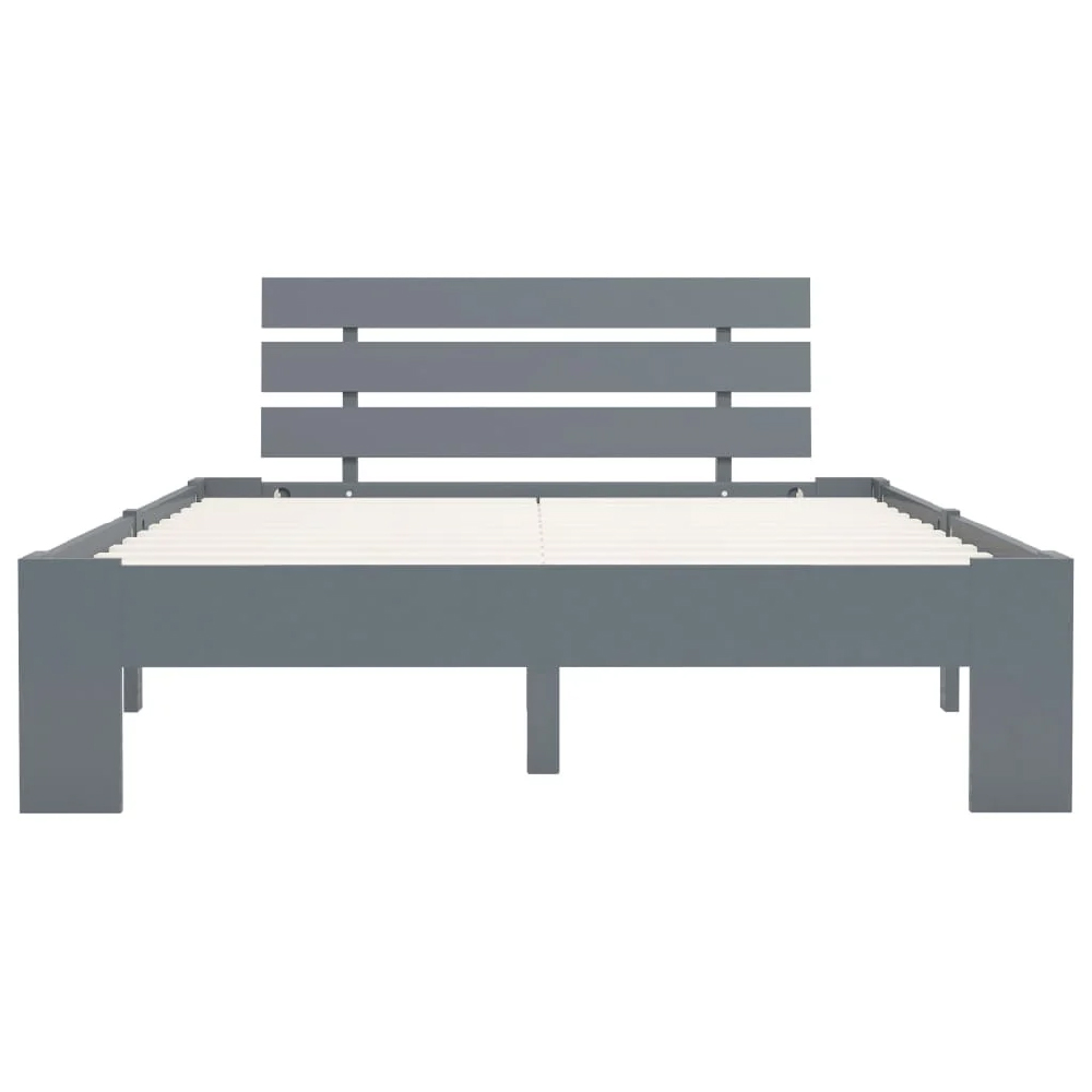 Absecon Wooden Double Bed In Grey