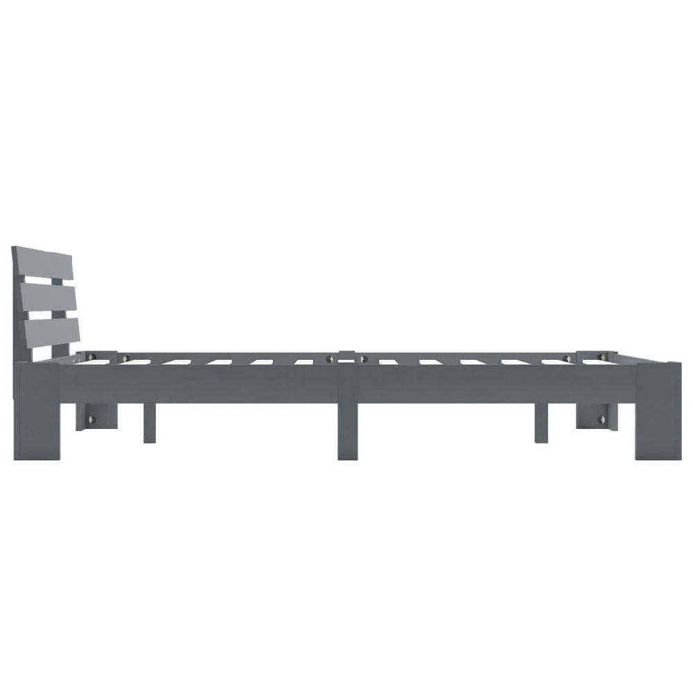 Absecon Wooden Double Bed In Grey