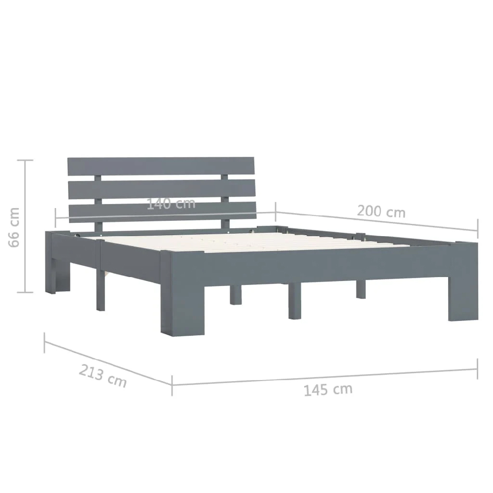 Absecon Wooden Double Bed In Grey