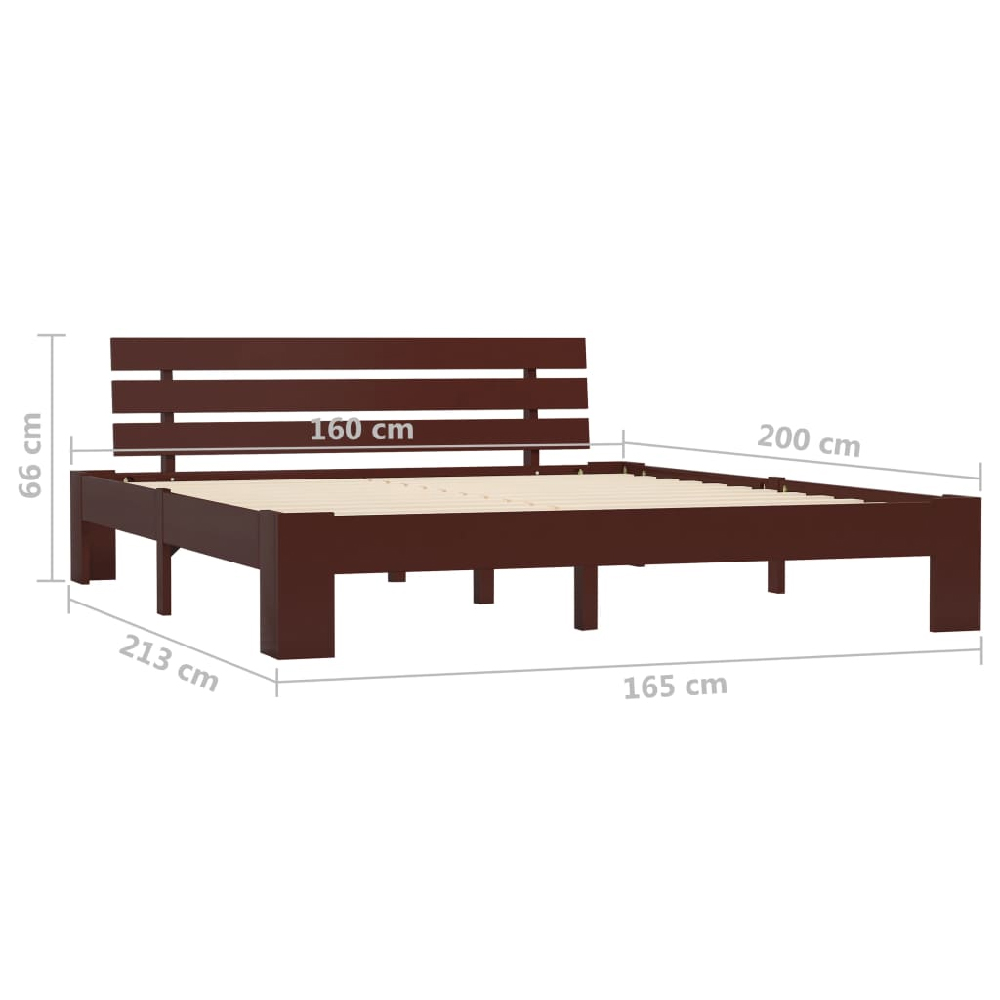 Absecon Wooden King Size Bed In Dark Brown