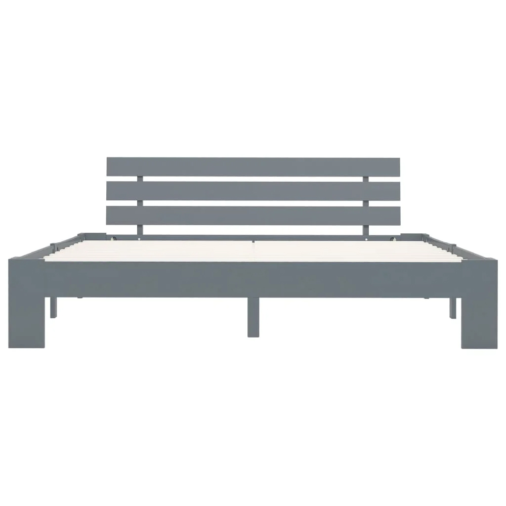 Absecon Wooden King Size Bed In Grey