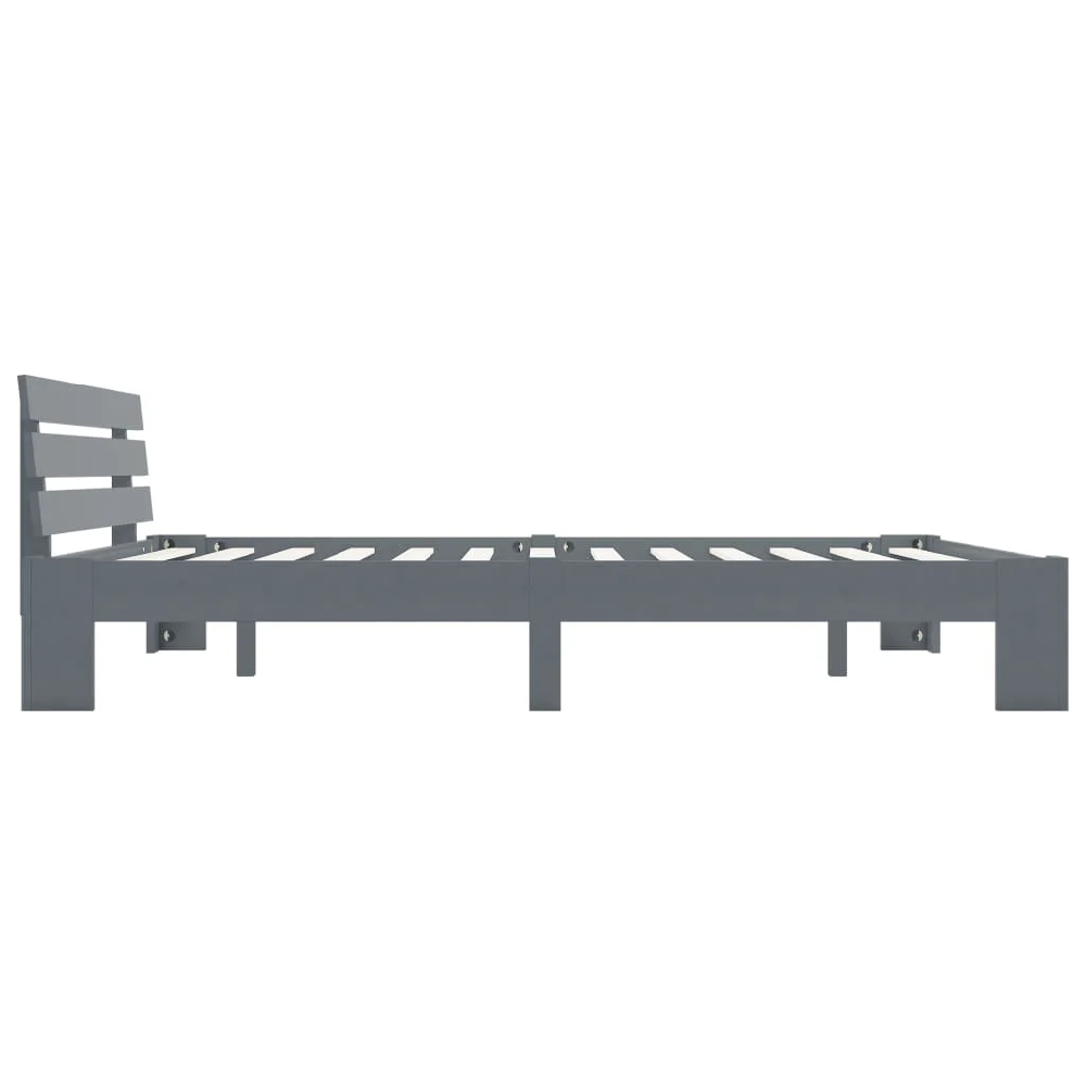 Absecon Wooden King Size Bed In Grey