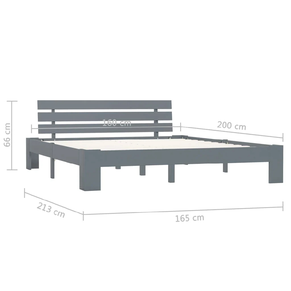Absecon Wooden King Size Bed In Grey