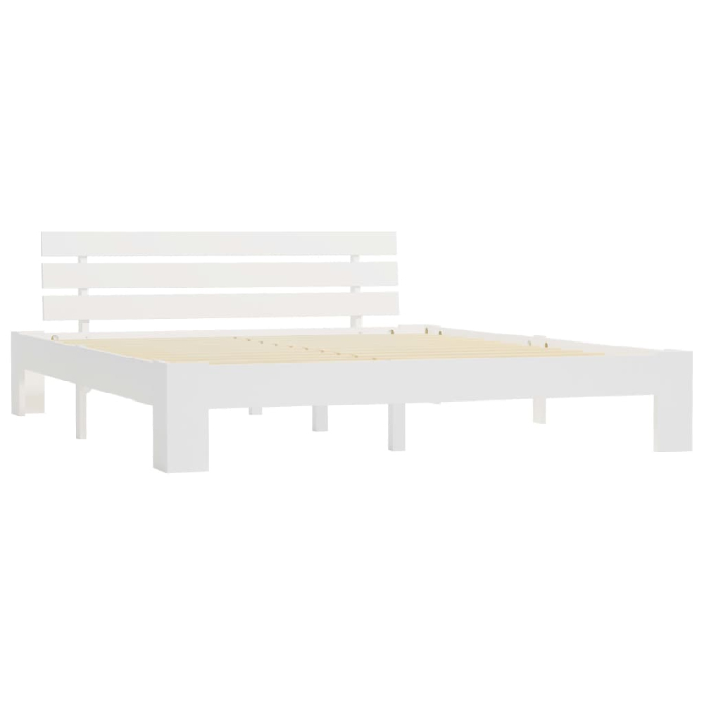 Absecon Wooden King Size Bed In White