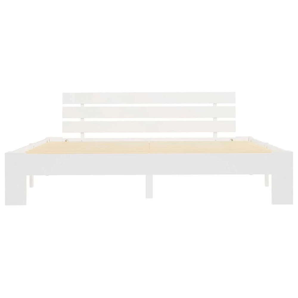 Absecon Wooden King Size Bed In White
