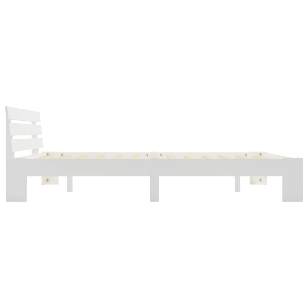 Absecon Wooden King Size Bed In White