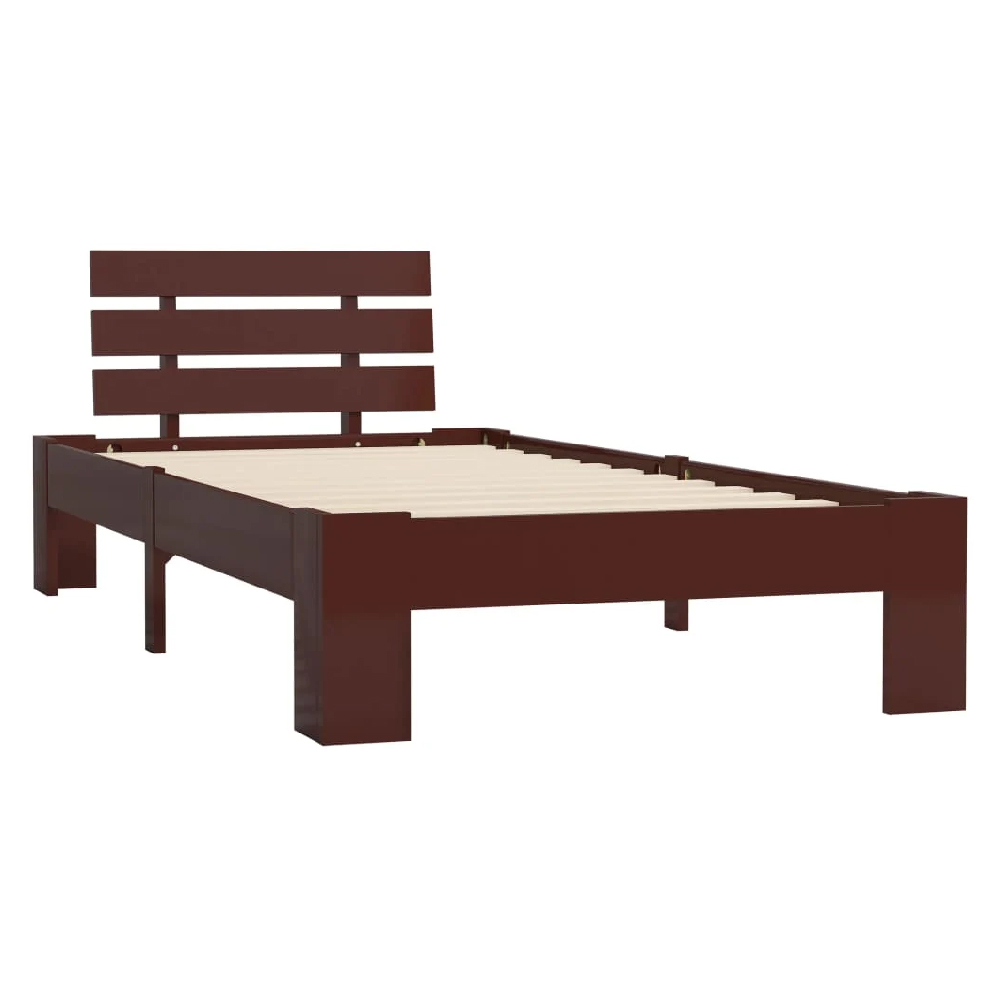 Absecon Wooden Single Bed In Dark Brown