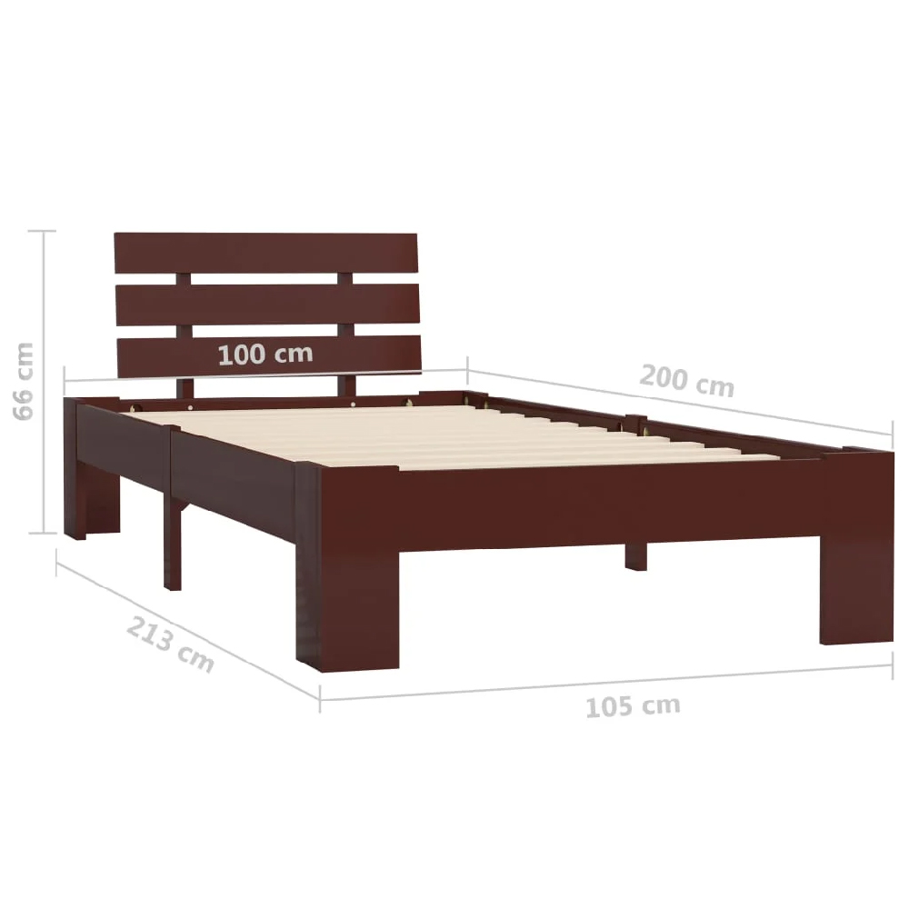 Absecon Wooden Single Bed In Dark Brown
