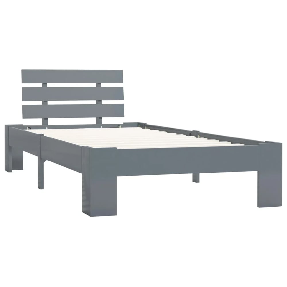 Absecon Wooden Single Bed In Grey