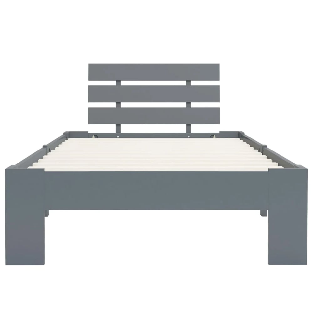 Absecon Wooden Single Bed In Grey