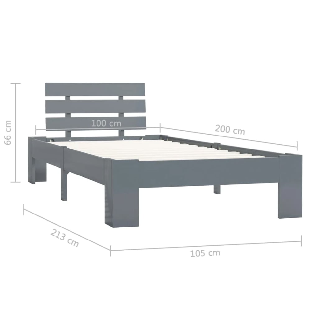 Absecon Wooden Single Bed In Grey