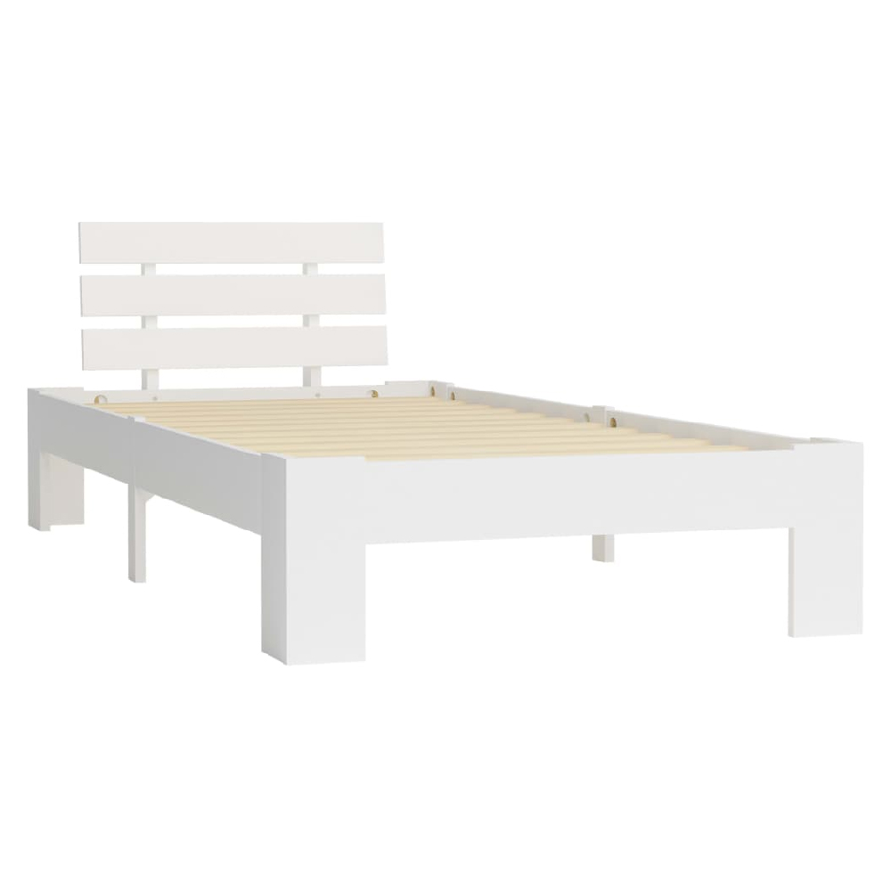 Absecon Wooden Single Bed In White