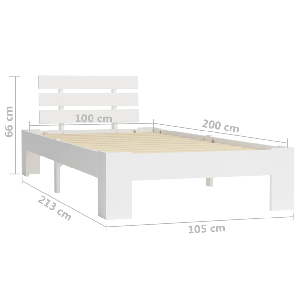 Absecon Wooden Single Bed In White