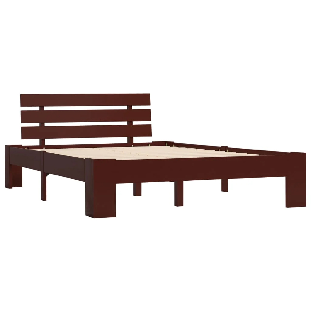 Absecon Wooden Small Double Bed In Dark Brown