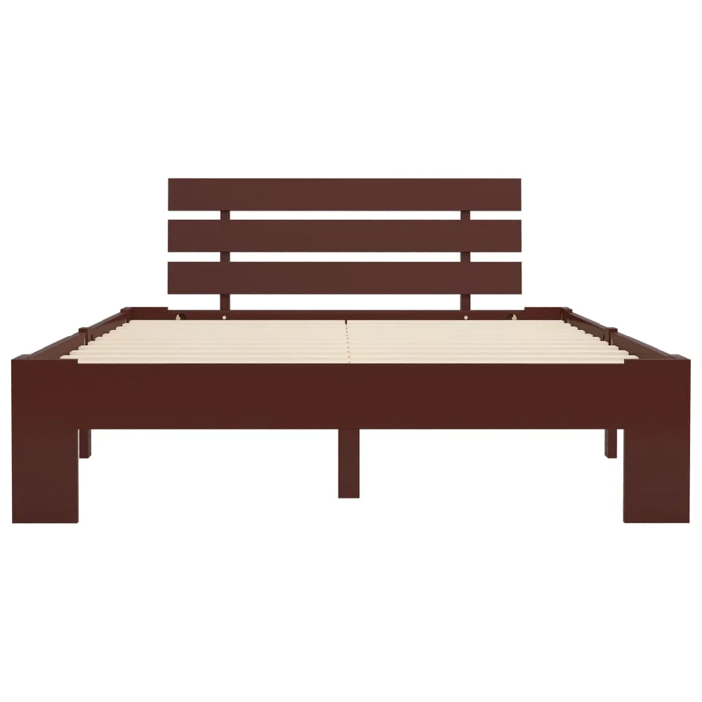 Absecon Wooden Small Double Bed In Dark Brown