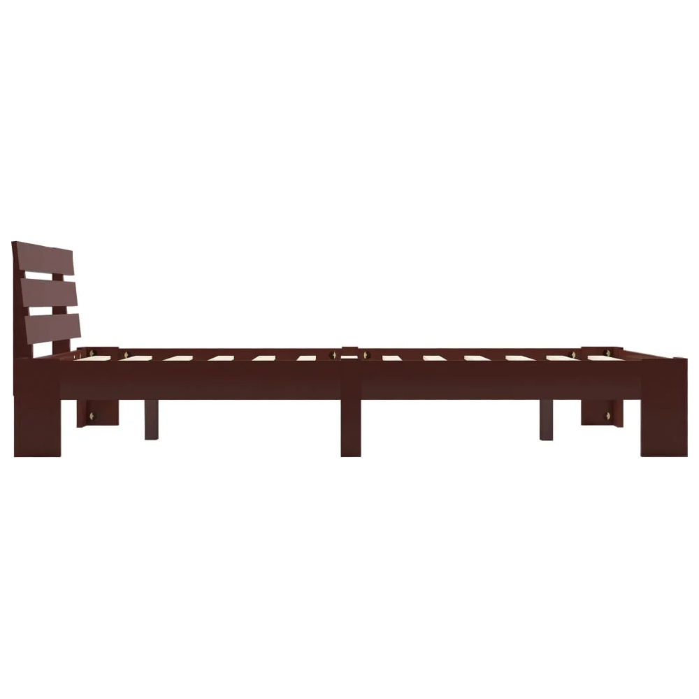 Absecon Wooden Small Double Bed In Dark Brown