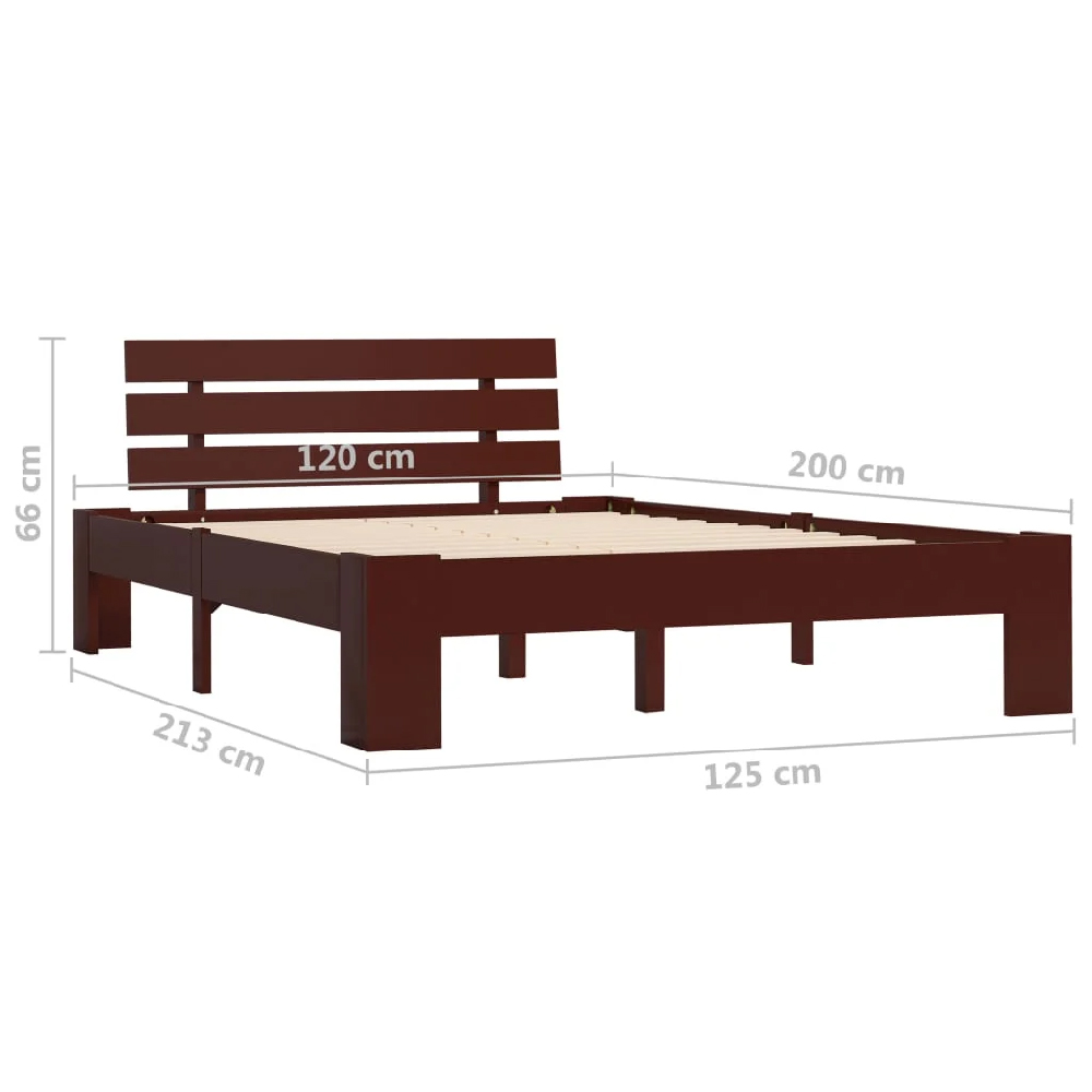 Absecon Wooden Small Double Bed In Dark Brown