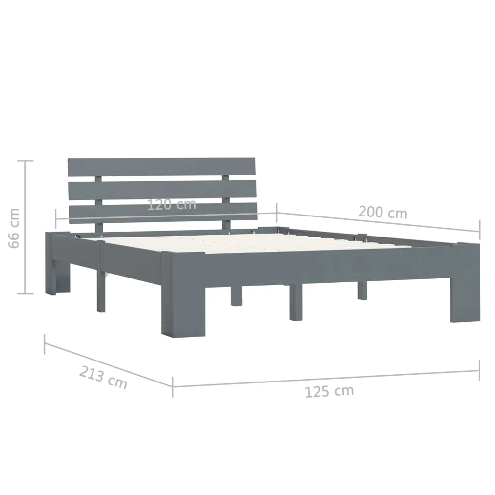 Absecon Wooden Small Double Bed In Grey