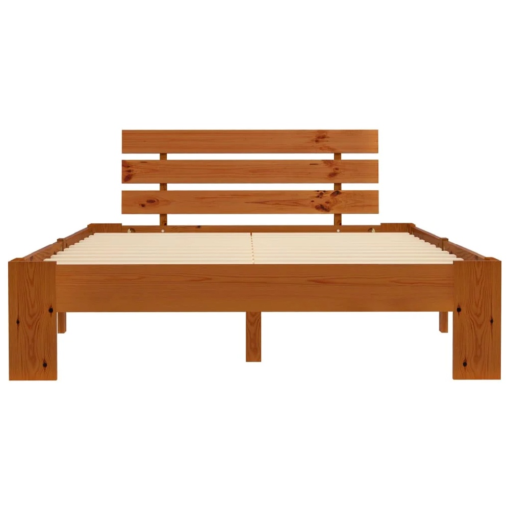 Absecon Wooden Small Double Bed In Honey Brown