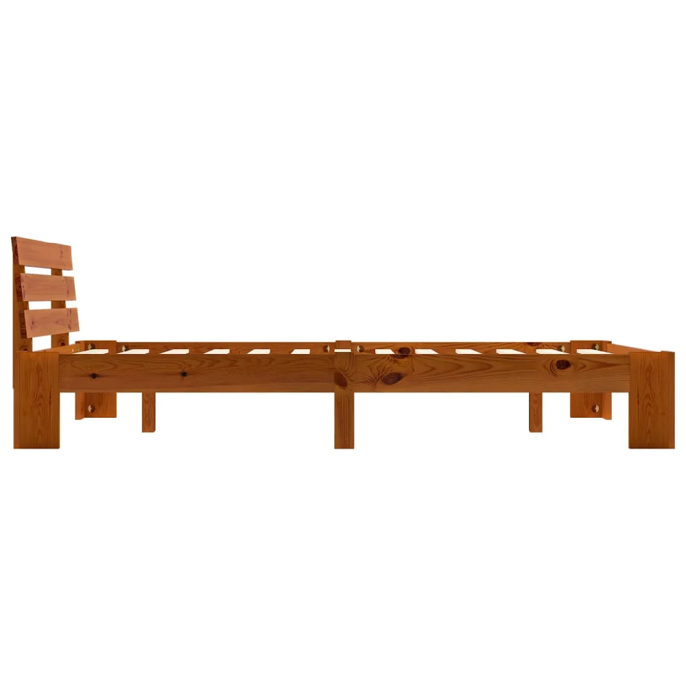 Absecon Wooden Small Double Bed In Honey Brown