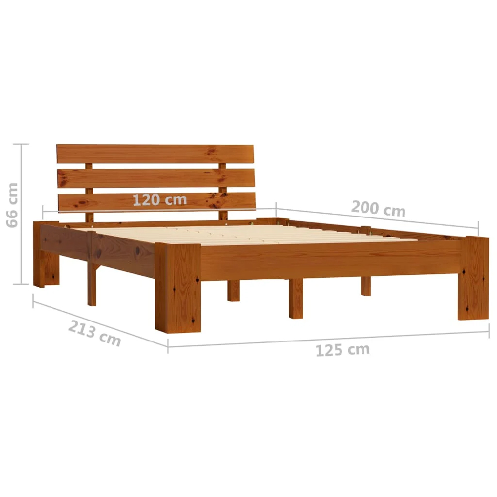 Absecon Wooden Small Double Bed In Honey Brown