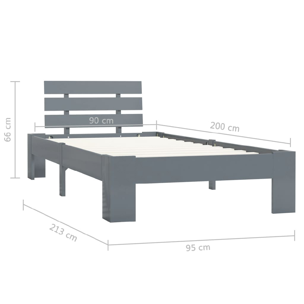 Absecon Wooden Small Single Bed In Grey